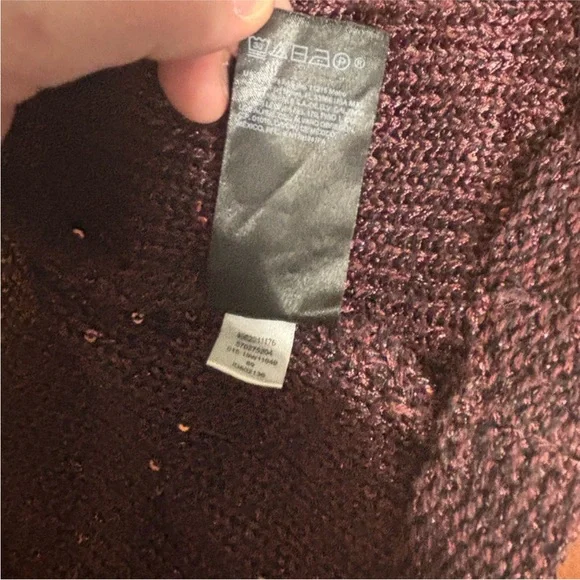 White House Black Market Breathable Light Burgundy Sequin Cardigan size XS - Picture 8 of 8